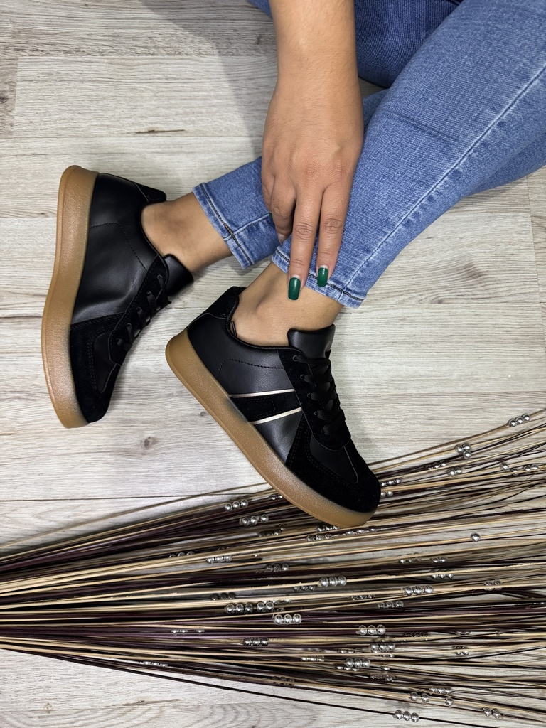 Tenis bajos suela goma beige