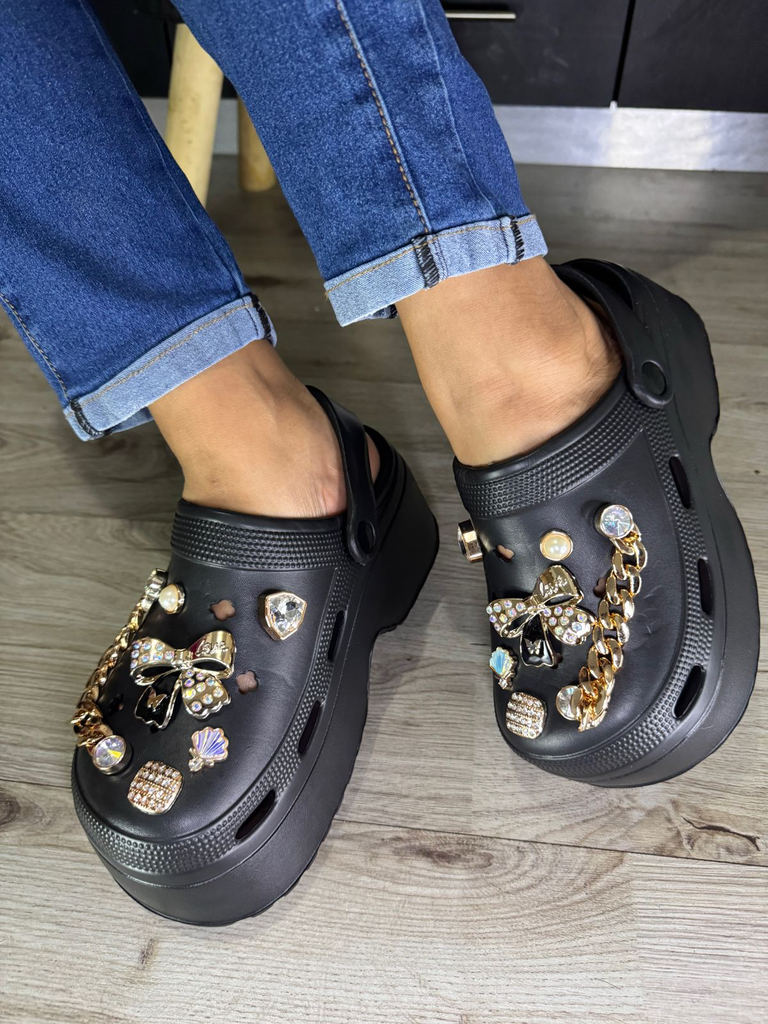 Clogs height butterfly bow