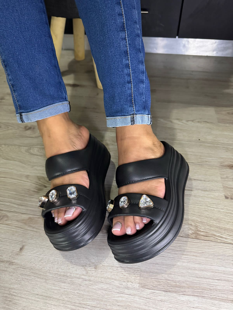Sandalia plataforma 3 diamantes
