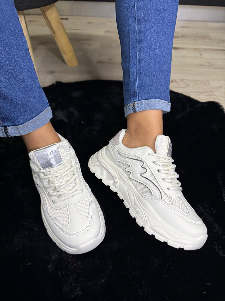 Tenis deportivo m plateado