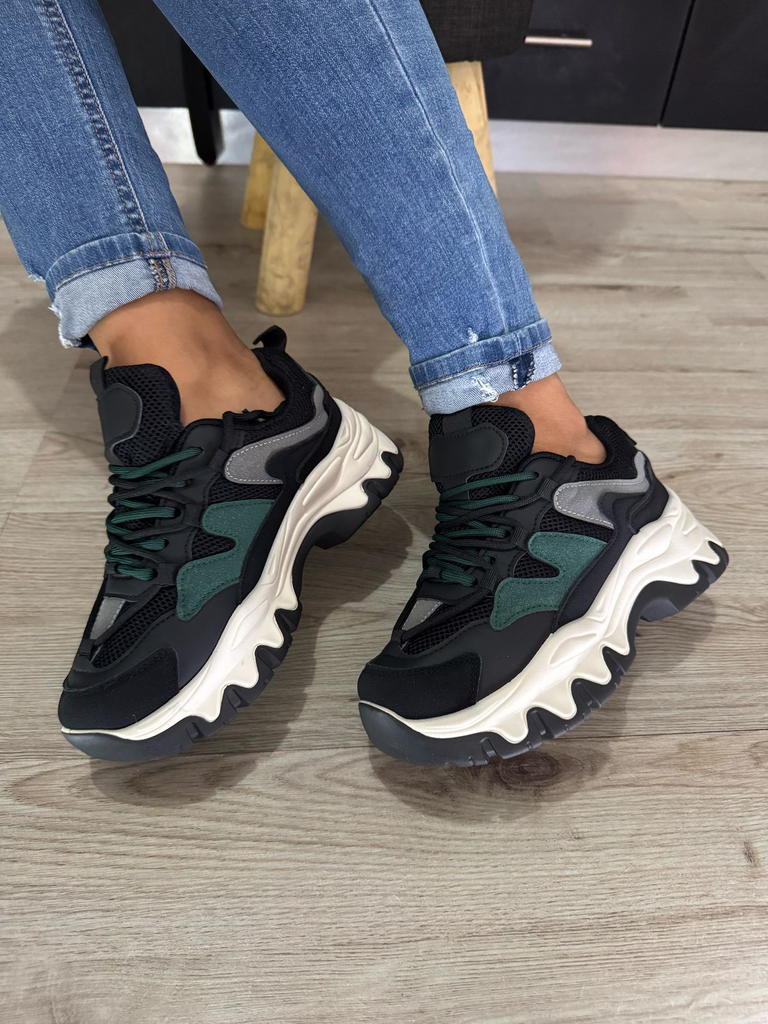 Tenis alto cinta verde