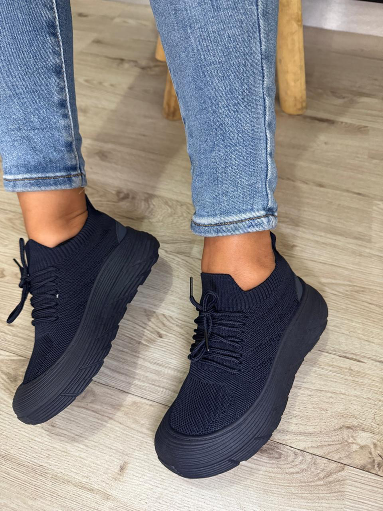 Tenis calceta alto con cinta