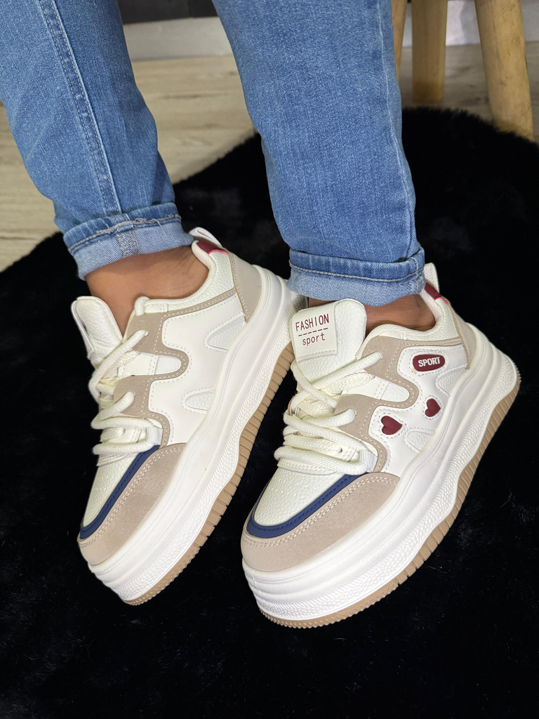 Tenis alto 2 corazones sport