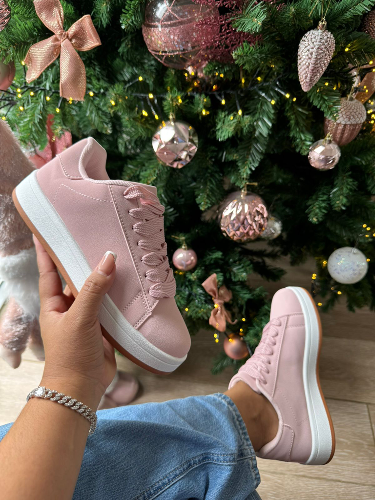 Tenis rosa suela goma