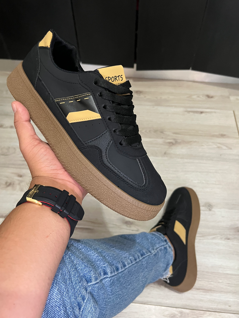 Tenis hombre adorno costura