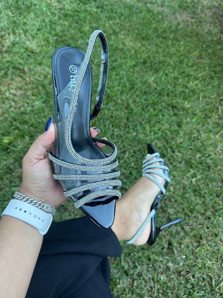 Tacón 5 líneas diamantadas