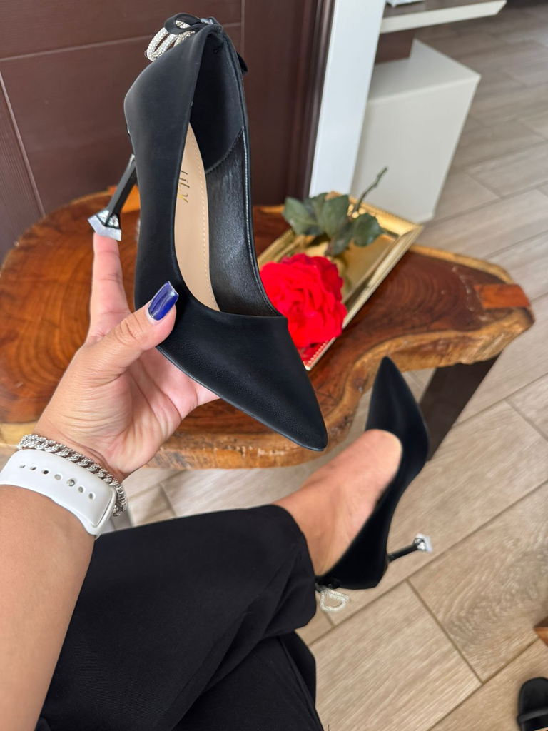 Tacón Terciopelo moña cristal