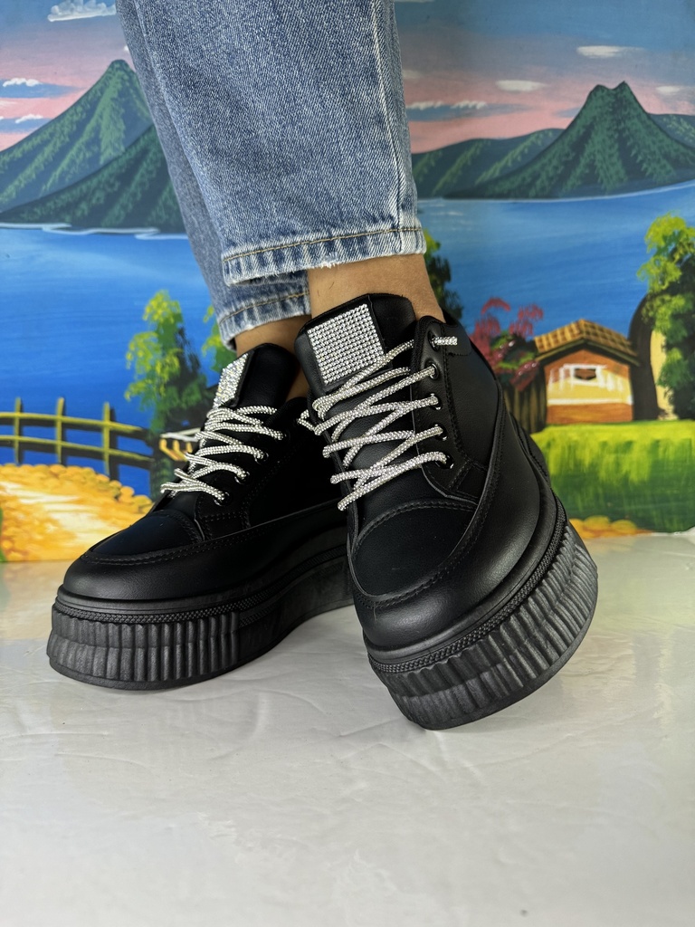 Tenis plataforma cinta brillante