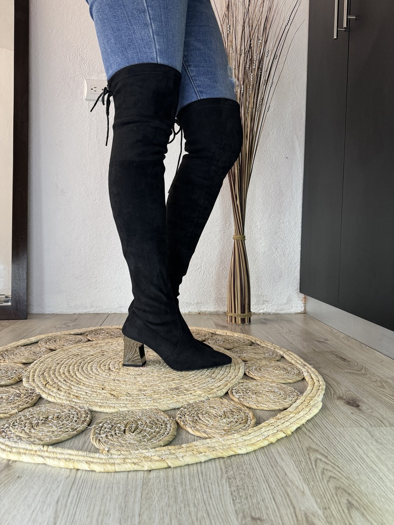 Maxi botas tacón plateado