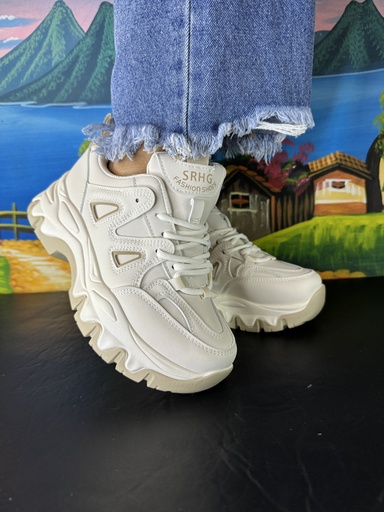 [JW2681] Tenis chunky AA beige/khaki