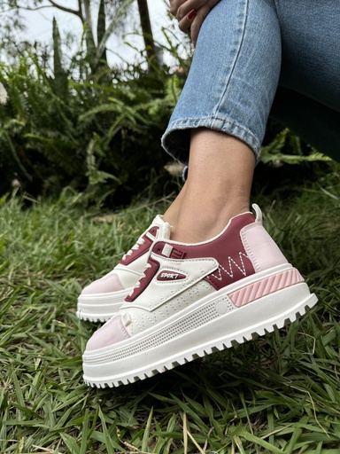 [ZYD100069] Tenis plataforma adorno costura
