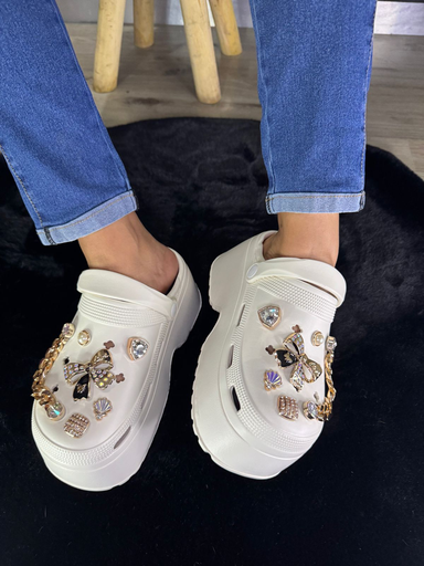 Clogs height butterfly bow