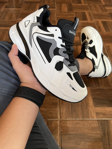 [ZD1012] Tenis blanco con negro hombre