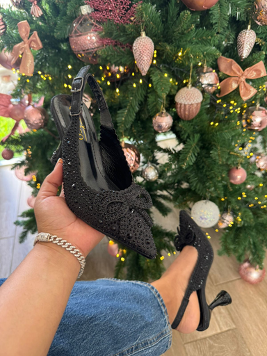 Tacón perlado suela roja