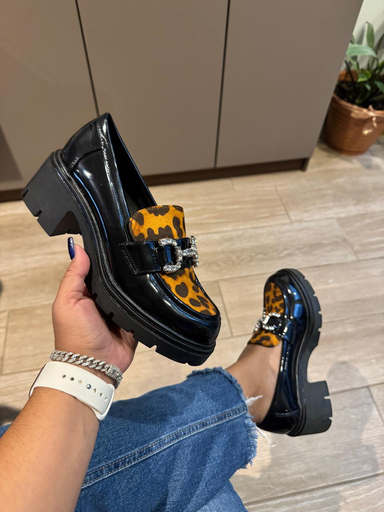 Mocasina alta Leopard 